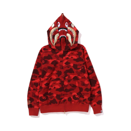 BAPE Shark Hooded Hoodie Red