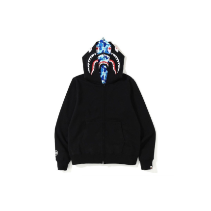 BAPE Shark Hooded Hoodie Black With Blue Design