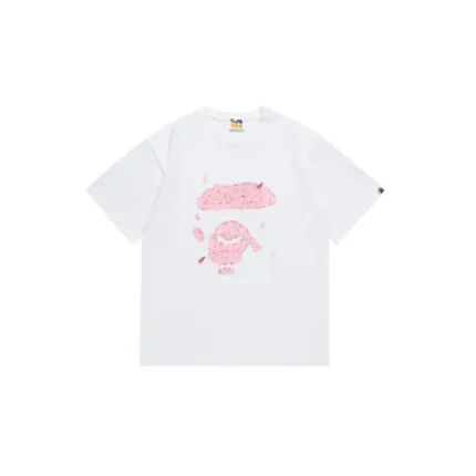BAPE Pink Ape Monogram T Shirt White