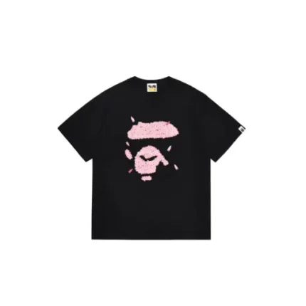 BAPE Pink Ape Monogram T Shirt Black