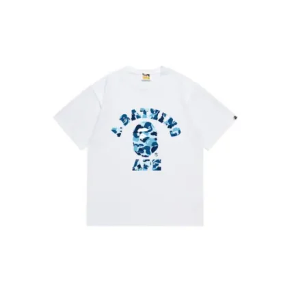 BAPE A Bathing Ape Light Blue Monogram T Shirt White