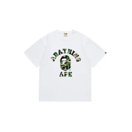 BAPE A Bathing Ape Forest Green Monogram T Shirt White