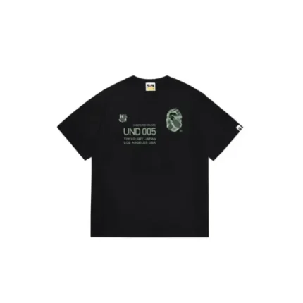 BAPE A Bathing Ape Undefeated Green Logo Design T Shirt Black