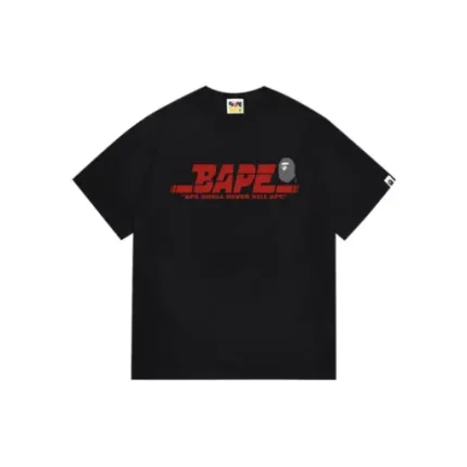 BAPE A Bathing Ape T Shirt Black With Red Bape Text