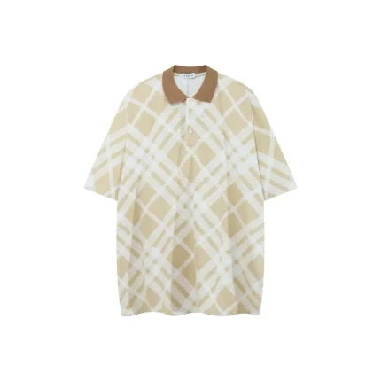 Burberry Beige Cheack Harrington Polo T Shirt