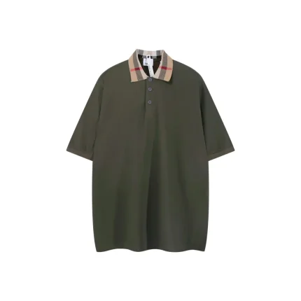 Burberry Cheack Harrington Polo T Shirt Olive Green