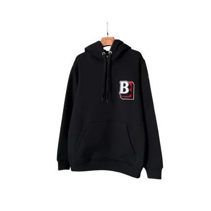 Burberry Hoodie Black With Red B Text Logo
