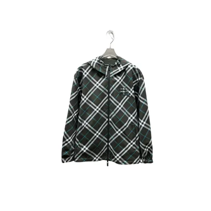 Burberry Zipper Cheack Hoodie Black White Stripes