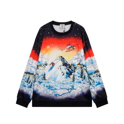 Casablanca Snow Mountain Ski Black Gradient Sweatshirt