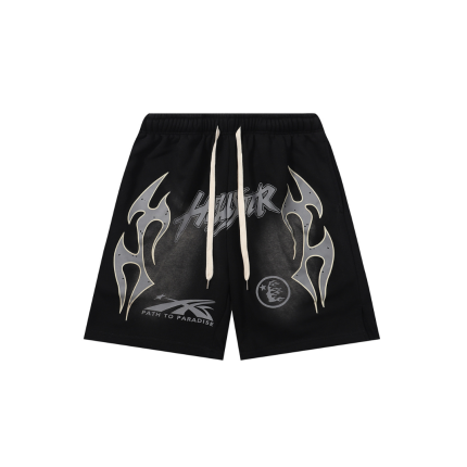 Hellstar Short Washed Black With Round Black Stripe