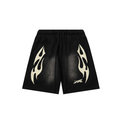 Hellstar Short Washed Black With Light Green Stripe