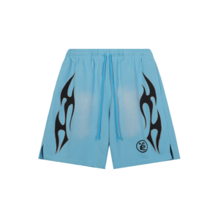 Hellstar Short Washed Sky Blue With Black Stripe