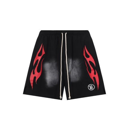 Hellstar Short Washed Black With Red Design