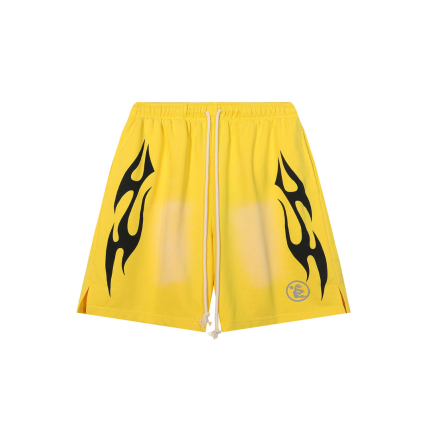 Hellstar Short Washed Yellow With Design