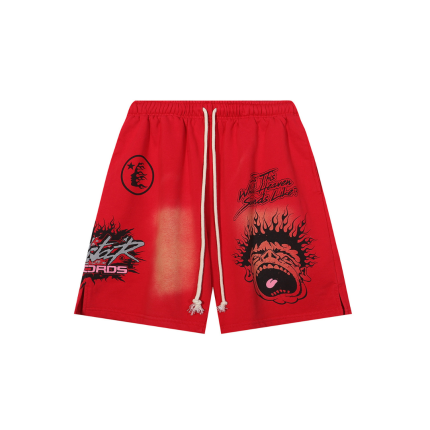 Hellstar Short Cartoon Print Red