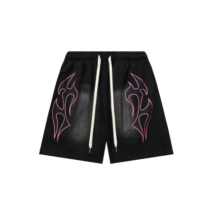 Hellstar Short Washed Black With Neon Stripe