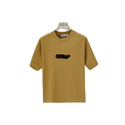 Off-White Logo In Bold T Shirt Creme Brule