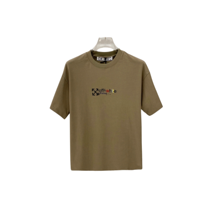 Off-White Logo With Monogram T Shirt Khaki