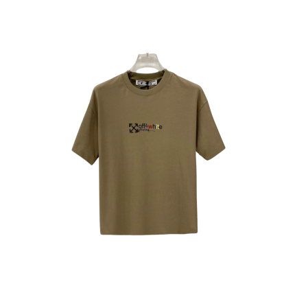 Off-White Logo T Shirt Khaki