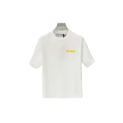 Off-White Yellow Logo T Shirt White
