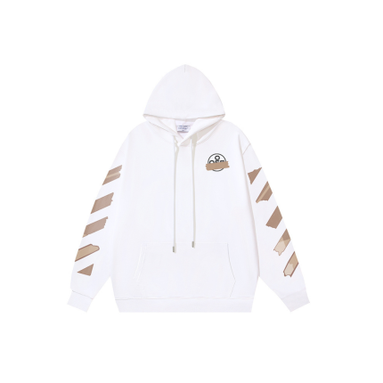 Off-White Hoodie White With Beige Design