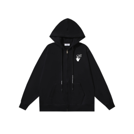 Off-White Zipper Hoodie Black