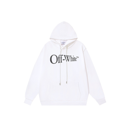 Off-White White Hoodie With Name Monogram On The Chest