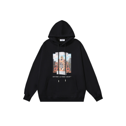 Off-White Black Hoodie With Graphic Design