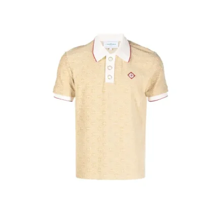 Casablanca monogram-jacquard polo top