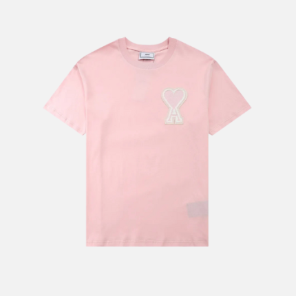 Ami Paris Ami De Coeur Tonal Boxy Fit T-Shirt Pale Pink