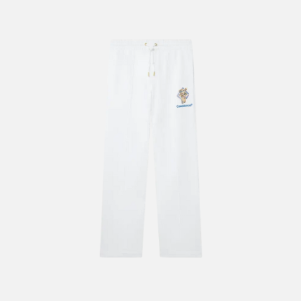 Casablanca Diamond Column-Embroidered Track Pants Organic Cotton And White