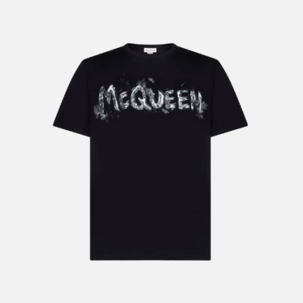 Alexander McQueen Logo-Print Cotton-Jersey T-shirt Black