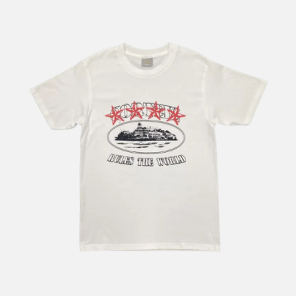 Corteiz 4Starz Alcatraz T-shirt White Cotton