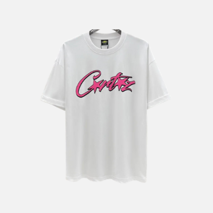 Corteiz T-shirt With A Pink Logo White