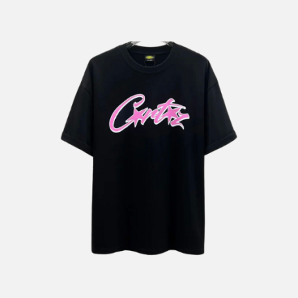 Corteiz Allstarz Tee Black With A Pink Logo