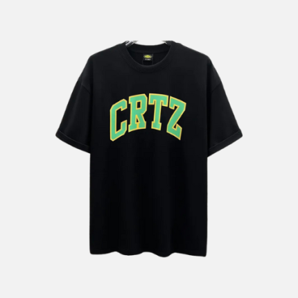 Corteiz T-shirt With A Green "CRTZ" Logo Black