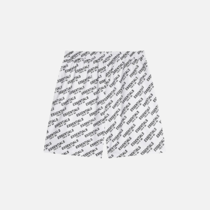 Fear of God Essentials White All-over Print Shorts