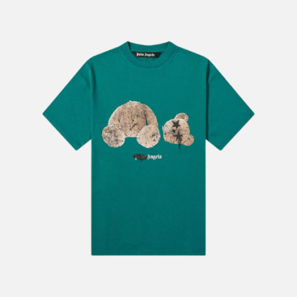 Palm Angels Spray Bear Classic T-shirt The Forest Green