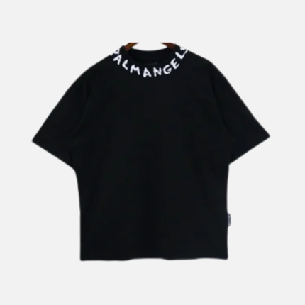 Palm Angels cotton T-shirt With A Logo Print At The High Neck Black