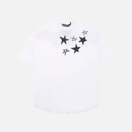 Palm Angels Shooting Stars Oversized White Cotton T-shirt