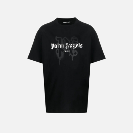 Palm Angels Paris Monogram-Print T-shirt Black