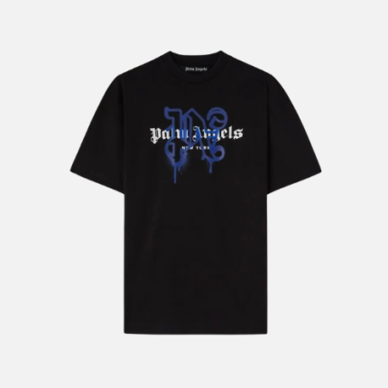Palm Angels New York Monogram Sprayed Logo T-Shirt Black