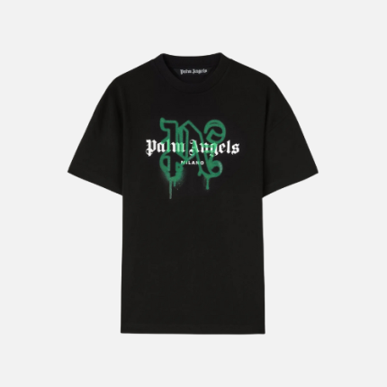 Palm Angels Milano Sprayed Monogram Logo T-shirt Black