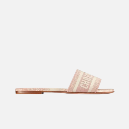 Dior Dway Slide Pink Toile de Jouy Embroidered Cotton