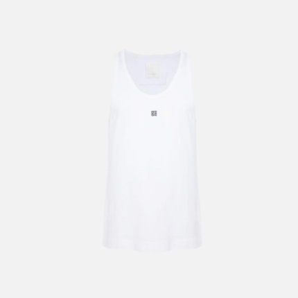 Givenchy 4G-Embroidered Cotton Tank Top White