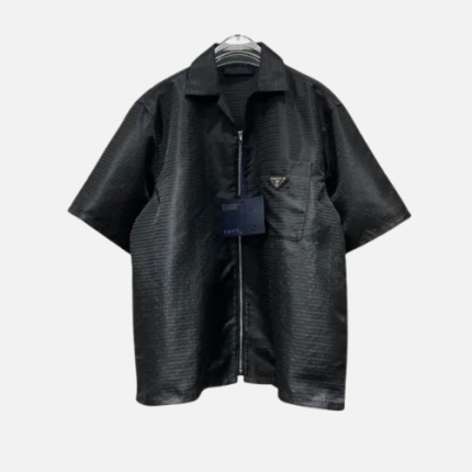 Prada Re-Nylon Short Sleeved Shirt Leather Black