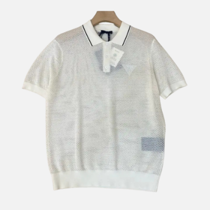 Prada Perforated-Design Polo T-shirt In White