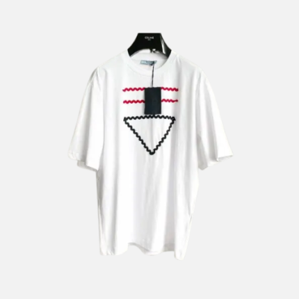 Prada Cotton T-shirt With An Embroidered Logo White