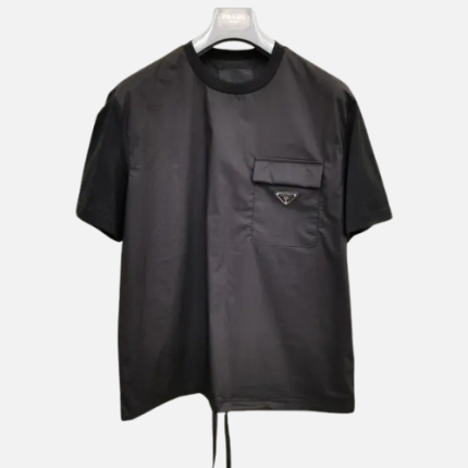 Prada Triangle Logo Oversized T-shirt Re-Nylon And Cotton Black
