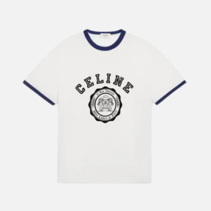 Celine Blason Loose T-shirt White Cotton